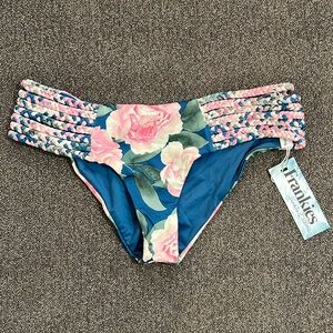 Frankie’s Bikinis Valentina Bottom Pink Peony. NWT